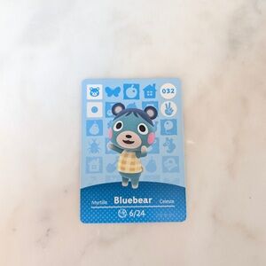Blue Bear 032 Animal Crossing NINTENDO Amiibo Card Series 1 MINT NEW HORIZON
